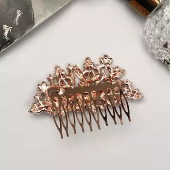 Гребень для волос "Прелеста" цветок, 6х8 см, красный