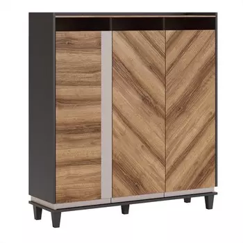 Греденция «Честер №4», 12504001350 мм, цвет авелано / тёмно-серый