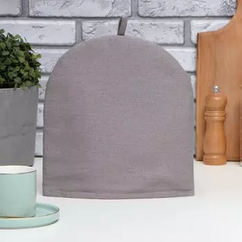 Грелка «Этель» ECO, серая, 2828 см, 70% хлопок, 30% лён, 190 г/м