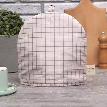 Грелка Этель «Клетка», 2828 см, 80% хлопок, 20% п/э, сатин 110 г/м