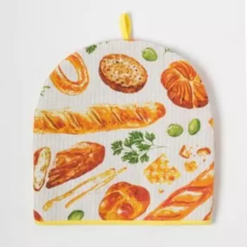 Грелка на чайник "Доляна" Bread 28х28см, МИКС,100% хлопок,164г/м2