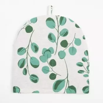 Грелка на чайник Доляна "Эвкалипт" 28х28 см, 100% хлопок, рогожка 164 г/м2