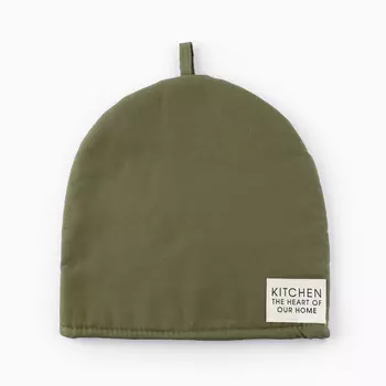 Грелка на чайник Этель Kitchen, 2828 см, 100% хлопок, саржа 220 г/м, зелёная