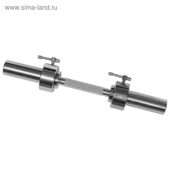 Гриф гантельный, d=50 мм, металлическая ручка/стопорный, 710 мм