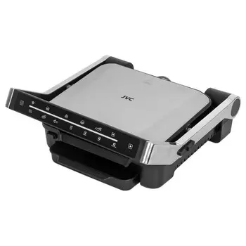 Гриль jvc JK-GR307, электрический, 2000 Вт, антипригарное покрытие, серебристый