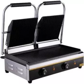 Гриль VIATTO GH-813H, контактный, 3600 Вт, до 300°C, 495х230, 220 V, серебристый