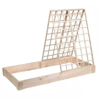 Грядка деревянная, 200 100 22 см, со шпалерой h = 140 см, Greengo