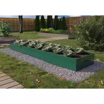 Грядка оцинкованная с покрытием 0,7*2м, RAL6005 зелёный