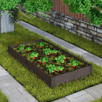 Грядка садовая из ДПК 1-й ДПК комбинат складная низкая 300*100*15 см