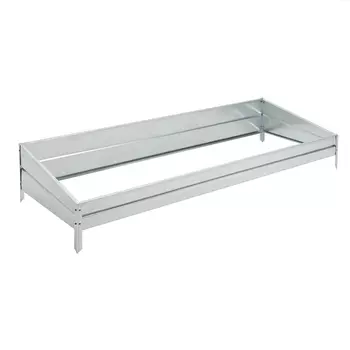 Грядка скатная оцинкованная, наклонная, 20080 см, высота бортика 15-34 см, Greengo