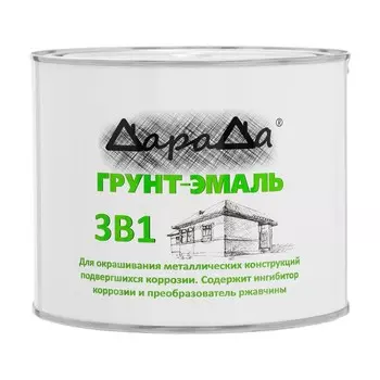 Грунт-эмаль 3 в 1 быстросохнущий, «ДараДа», 1.8 кг, коричневый, ГОСТ