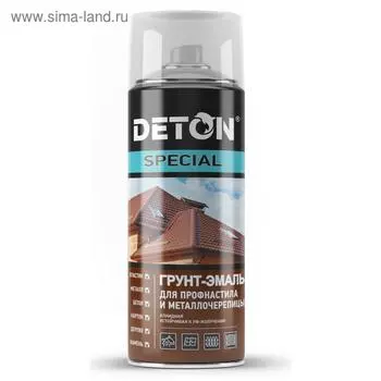 Грунт-эмаль DETON SPECIAL для профнастила и маталлочереп графитовый серый RAL7024 520мл