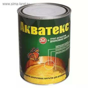 Грунт-антисептик "Акватекс", дуб, 0,8 л