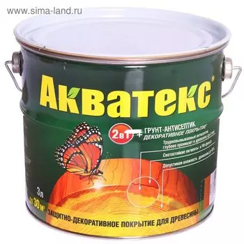 Грунт-антисептик "Акватекс", груша, 3 л