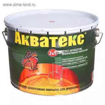 Грунт-антисептик "Акватекс", махагон, 10 л