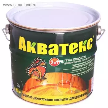 Грунт-антисептик "Акватекс", махагон, 3 л