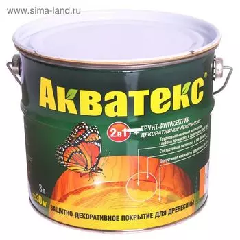 Грунт-антисептик "Акватекс", орегон, 3 л