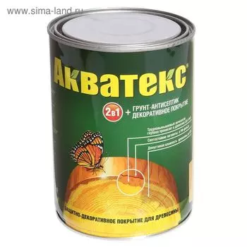 Грунт-антисептик "Акватекс", сосна, 0,8 л