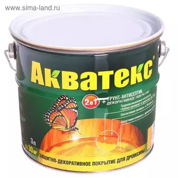 Грунт-антисептик "Акватекс", сосна, 3 л