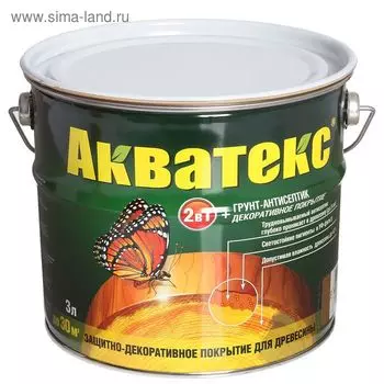 Грунт-антисептик "Акватекс", тик, 3 л