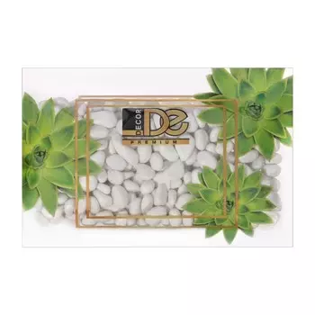 Грунт для аквариума "Галькая белая" галька декоративная 350 г фр.5-10 мм