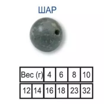 Груз скользящий "Шар" 14гр. (20шт.) (Пирс)