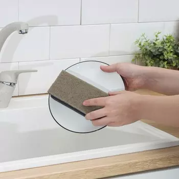 Губка бытовая с чистящим слоем Raccoon «Лофт», 1 шт, 1574,5 см, профильная, крупонопористый поролон