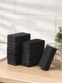Губка для мытья посуды Black, 10 шт., 1076030 мм, крупнопористая