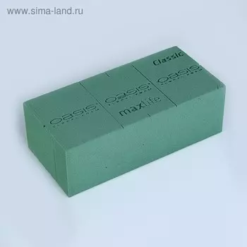 Губка флористическая для живых цветов, букетов «Оазис Классик» кирпич, 23118 см