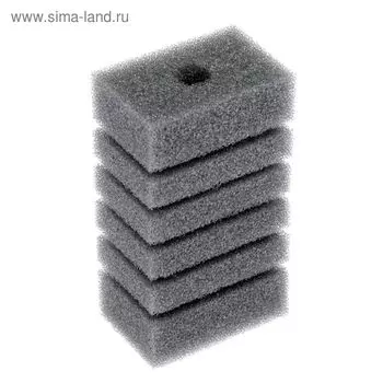 Губка прямоугольная для фильтра турбо № 4, 6,8 х 4,6 х 11 см, серая