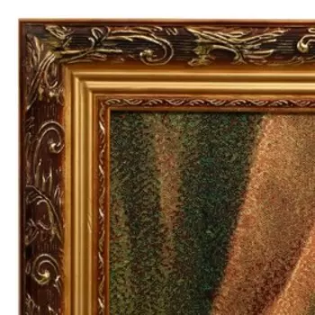 H069-60х120 Картина из гобелена "Павлин и ваза с цветами" (65х125)