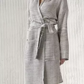 Халат банный женский «Эльза», размер L-LX, цвет серый