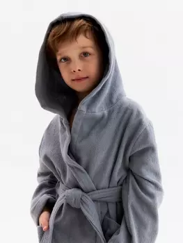 Халат детский «Экономь и Я», размер 34, хлопок 100%, серый