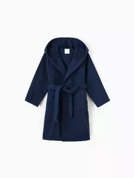 Халат детский «Экономь и Я», размер 34, хлопок 100%, тёмно-синий