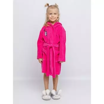 Халат детский махровый, рост 104 см, цвет фуксия