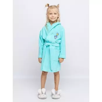 Халат детский махровый, рост 110 см, цвет мятный
