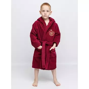 Халат детский махровый, рост 134 см, цвет бордо
