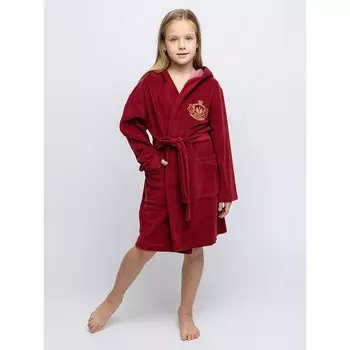 Халат детский махровый, рост 164 см, цвет бордо