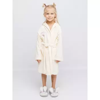 Халат детский махровый, рост 170 см, цвет молоко