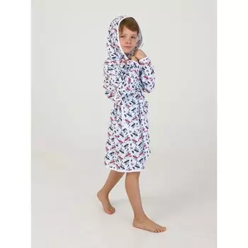 Халат детский с капюшоном, рост 128 см