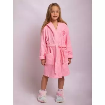 Халат для девочки, рост 164 см, цвет розовый