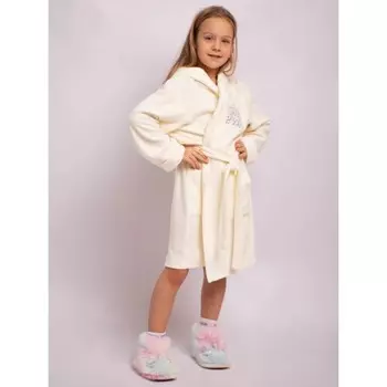 Халат для девочки, рост 98 см, цвет молочный