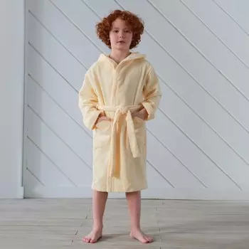 Халат махровый детский «Этель. Динозавр», размер 32, бежевый