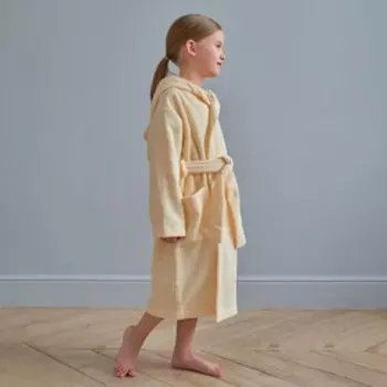 Халат махровый детский Этель Follow me, размер 30 (98-104 см), бежевый