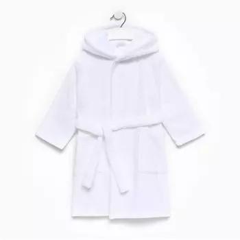 Халат махровый детский «Экономь и Я», размер 32, хлопок 100%, белый