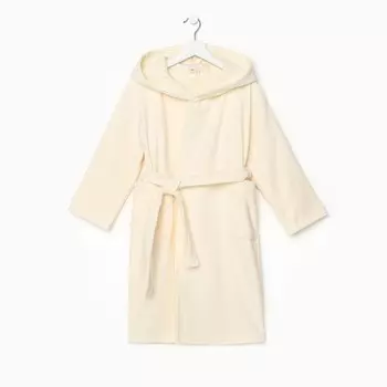Халат махровый детский «Экономь и Я», размер 32, хлопок 100%, молочный