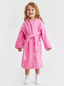 Халат махровый детский «Экономь и Я», размер 34, 100% хлопок, розовый