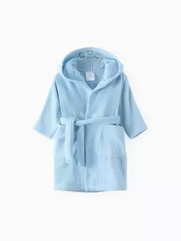 Халат махровый детский Этель «Акула», размер 34 (122-128 см), голубой