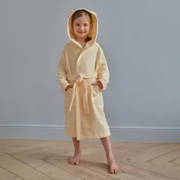 Халат махровый детский Этель Follow me, размер 32 (110-116 см), бежевый
