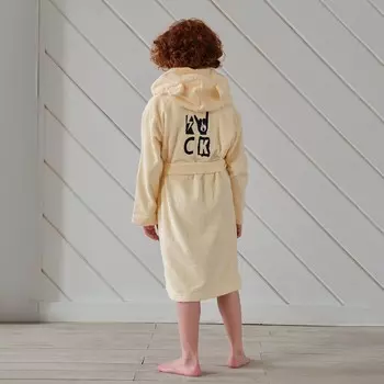 Халат махровый детский «Этель» Rock, размер 32, бежевый